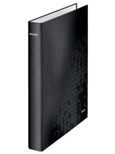   LEITZ Gyűrűs könyv, 2 gyűrű, D alakú, 40 mm, A4 Maxi, karton, LEITZ "Wow", fekete