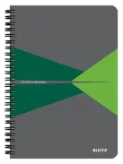 LEITZ Spirálfüzet, A5, vonalas, 90 lap, laminált karton borító, LEITZ "Office", szürke-zöld