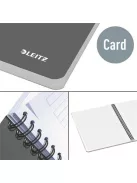 LEITZ Spirálfüzet, A5, vonalas, 90 lap, laminált karton borító, LEITZ "Office", szürke-zöld