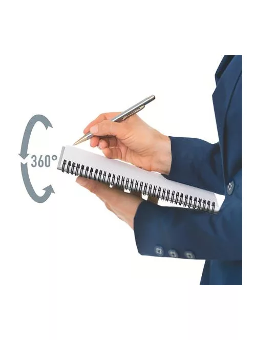 LEITZ Spirálfüzet, A5, vonalas, 90 lap, laminált karton borító, LEITZ "Office", szürke-zöld