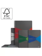 LEITZ Spirálfüzet, A5, vonalas, 90 lap, laminált karton borító, LEITZ "Office", szürke-zöld