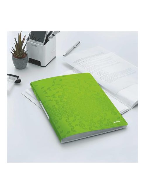 LEITZ Bemutatómappa, 20 zsebes, A4, LEITZ "Wow", zöld