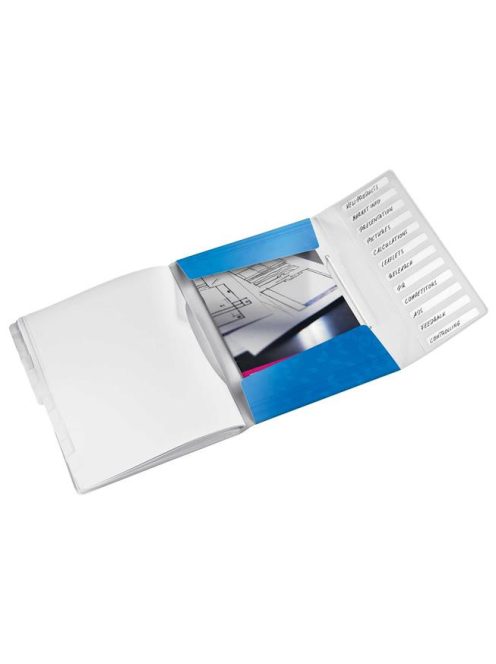 LEITZ Előrendező, A4, 12 részes, műanyag, LEITZ "Wow", kék