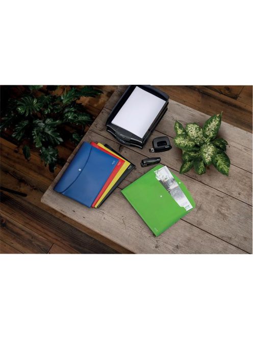LEITZ Irattartó tasak, A4, PP, patentos, LEITZ "Recycle", kék