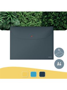   LEITZ Irattartó tasak, 2 zsebes, A4, PP, pantentos, LEITZ "Cosy", bársonyszürke