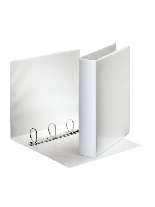 ESSELTE Gyűrűs könyv, panorámás, 4 gyűrű, D alakú, 65 mm, A4, PP, ESSELTE, fehér