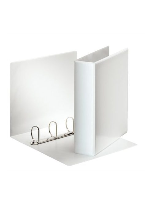 ESSELTE Gyűrűs könyv, panorámás, 4 gyűrű, D alakú, 75 mm, A4, PP, ESSELTE, fehér