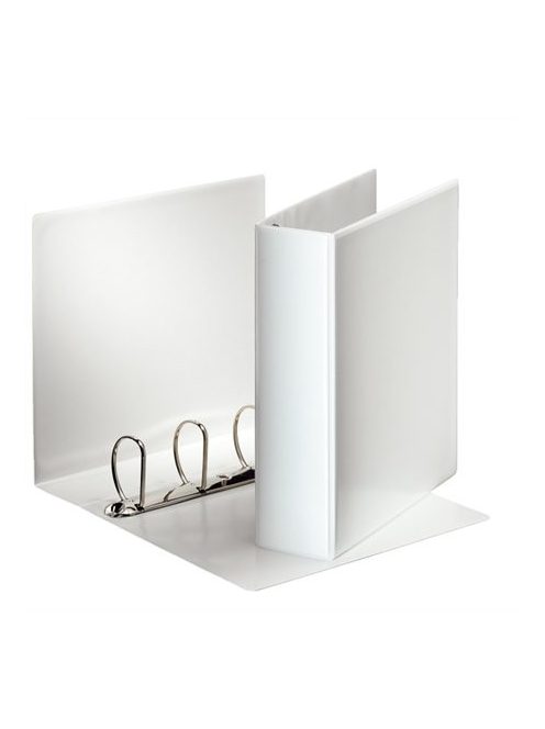 ESSELTE Gyűrűs könyv, panorámás, 4 gyűrű, D alakú, 86 mm, A4, PP, ESSELTE, fehér