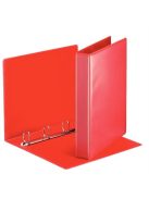 ESSELTE Gyűrűs könyv, panorámás, 4 gyűrű, D alakú, 50 mm, A4, PP, ESSELTE, piros