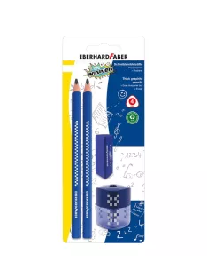   EF-Grafitceruza szett 2db-os + hegyező + radír TRI WINNER B BL.