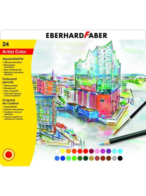EF-Színes ceruza készlet 24db-os aquarell fém dobozban ARTIST COLOR