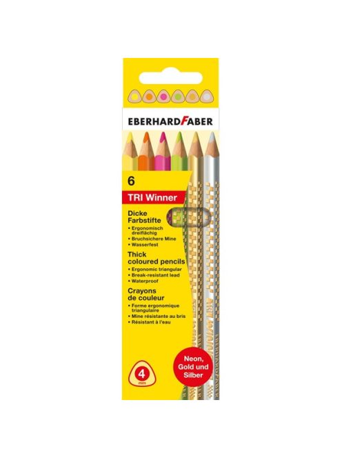EF-Színes ceruza készlet  6db-os TRI WINNER '5' neon