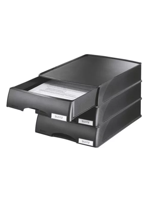LEITZ Irattároló, műanyag, 1 fiókos, LEITZ "Plus", fekete