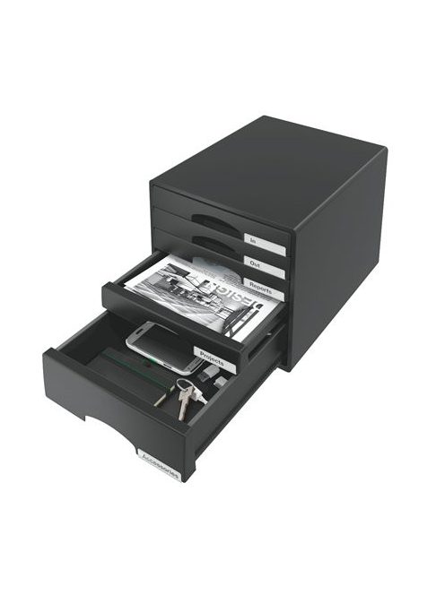 LEITZ Irattároló, műanyag, 5 fiókos, LEITZ "Plus", fekete