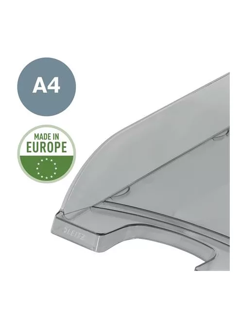 LEITZ Irattálca, műanyag, LEITZ "Plus", füstszínű