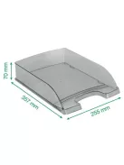 LEITZ Irattálca, műanyag, LEITZ "Plus", füstszínű