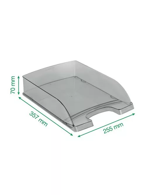 LEITZ Irattálca, műanyag, LEITZ "Plus", füstszínű