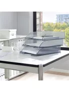 LEITZ Irattálca, műanyag, LEITZ "Plus", füstszínű