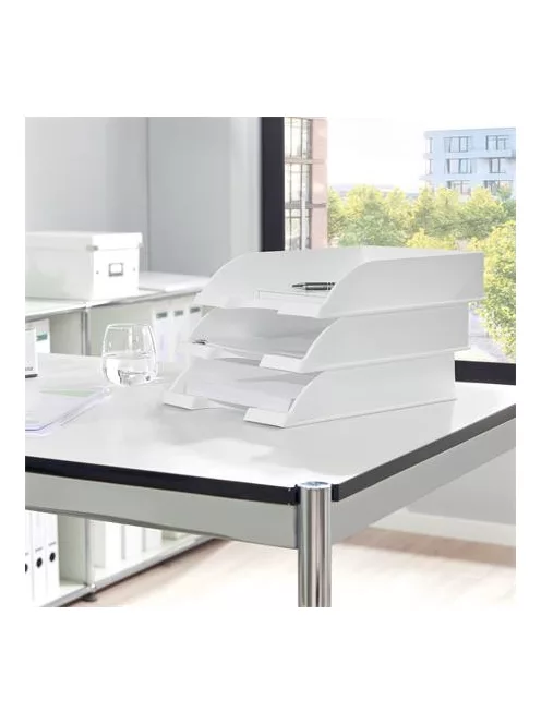 LEITZ Irattálca, műanyag, LEITZ "Plus", fehér