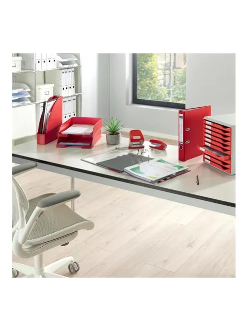 LEITZ Irattálca, műanyag, LEITZ "Plus", piros