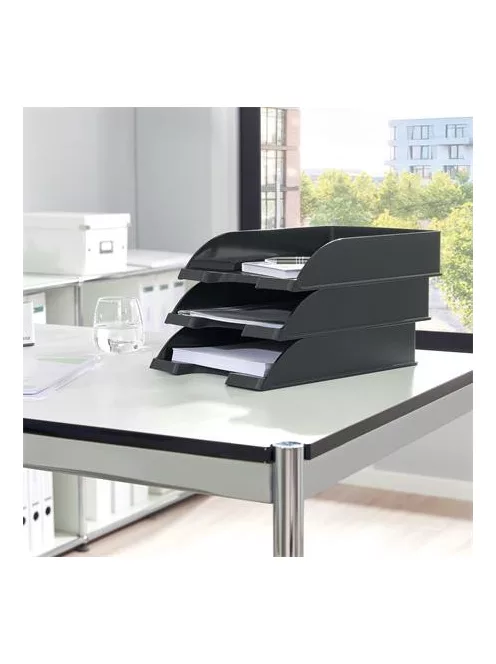 LEITZ Irattálca, műanyag, LEITZ "Plus", fekete