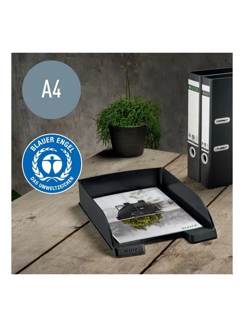 LEITZ Irattálca, műanyag, A4, LEITZ "Recycle", fekete
