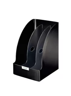   LEITZ Iratpapucs, műanyag, 205 mm, elválasztókkal, LEITZ "Plus Jumbo", fekete