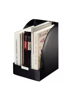   LEITZ Iratpapucs, műanyag, 205 mm, elválasztókkal, LEITZ "Plus Jumbo", fekete