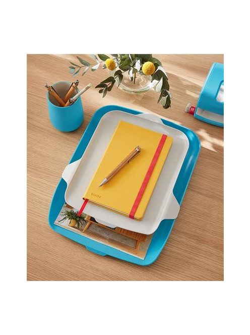 LEITZ Irattálca, rendszerező tálcával, műanyag, LEITZ "Cosy", nyugodtkék