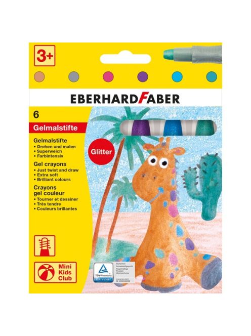 EF-Zsírkréta készlet   6db-os MINI KIDS CLUB stiftes extra puha metál 