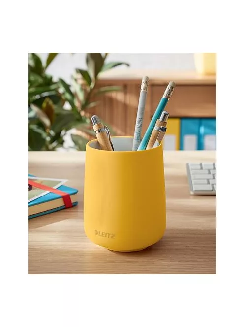 LEITZ Írószertartó, kerámia, LEITZ "Cosy", melegsárga