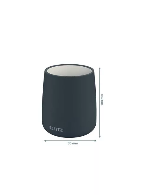 LEITZ Írószertartó, kerámia, LEITZ "Cosy", bársonyszürke