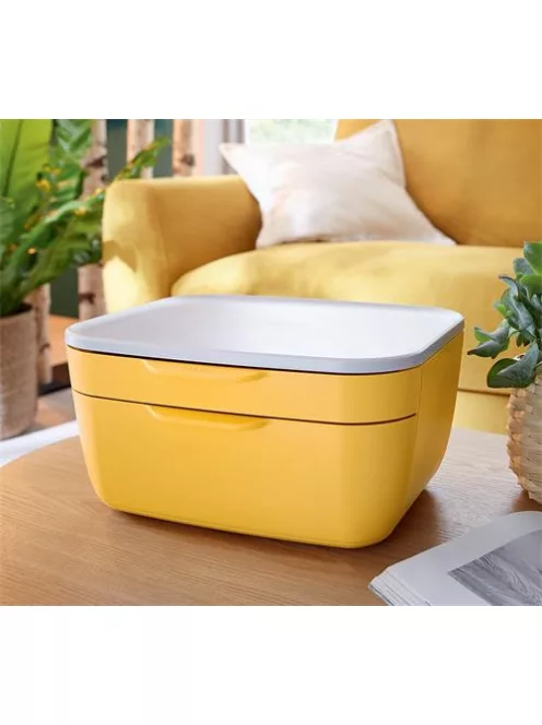 LEITZ Irattároló, műanyag, 2 fiókos, LEITZ "Cosy", melegsárga