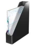 LEITZ Iratpapucs, műanyag, 73 mm, kettős színhatású, LEITZ "Duo", fekete