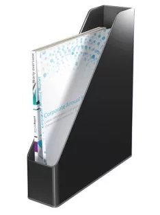   LEITZ Iratpapucs, műanyag, 73 mm, kettős színhatású, LEITZ "Duo", fekete