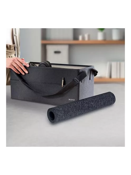 LEITZ Könyökalátét, 70x36 cm, filc, LEITZ, sötétszürke