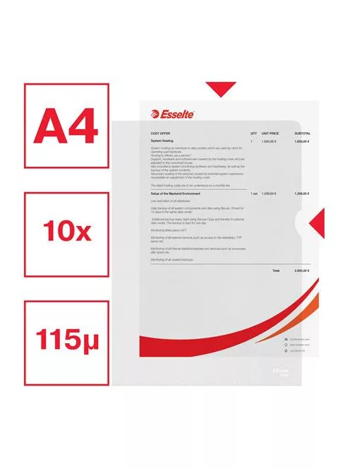 ESSELTE Genotherm, "L", A4, 105 mikron, narancsos felület, ESSELTE "Standard"