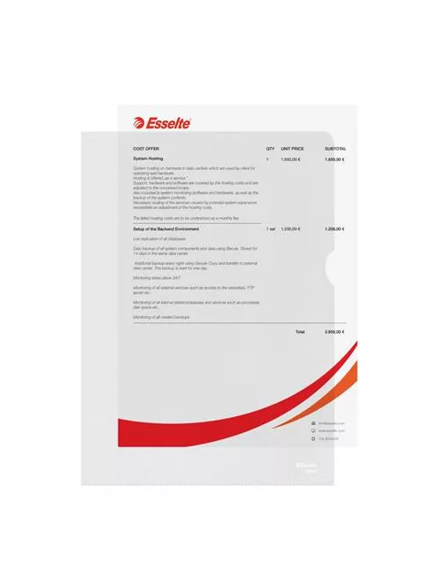 ESSELTE Genotherm, "L", A4, 115 mikron, narancsos felület, ESSELTE "Standard"
