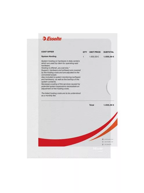 ESSELTE Genotherm, "L", A5, 115 mikron, narancsos felület, ESSELTE "Standard"