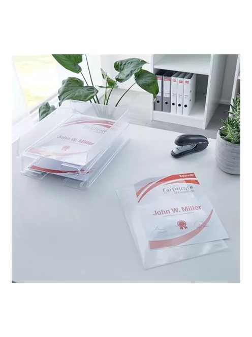 ESSELTE Genotherm, "L", A4, 150 mikron, víztiszta felület, ESSELTE "Luxus"