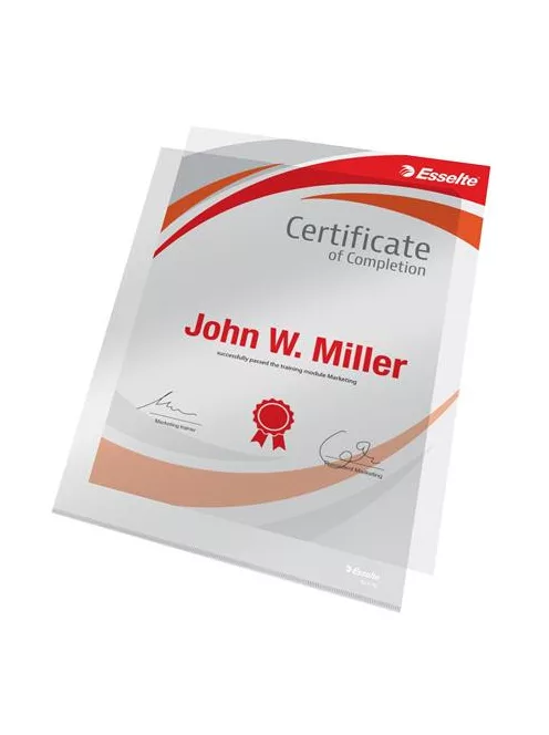 ESSELTE Genotherm, "L", A4, 150 mikron, víztiszta felület, ESSELTE "Luxus"