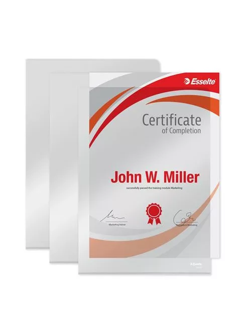 ESSELTE Genotherm, "L", A4, 150 mikron, víztiszta felület, ESSELTE "Luxus"