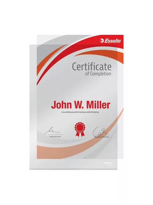 ESSELTE Genotherm, "L", A4, 150 mikron, víztiszta felület, ESSELTE "Luxus"