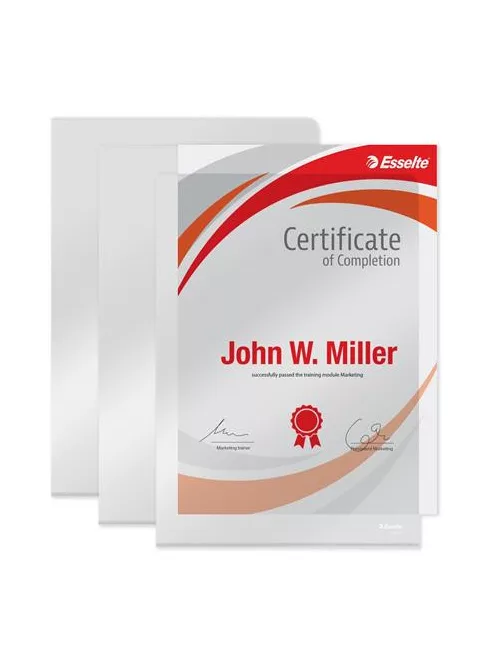 ESSELTE Genotherm, "L", A4, 150 mikron, víztiszta felület, ESSELTE "Luxus"