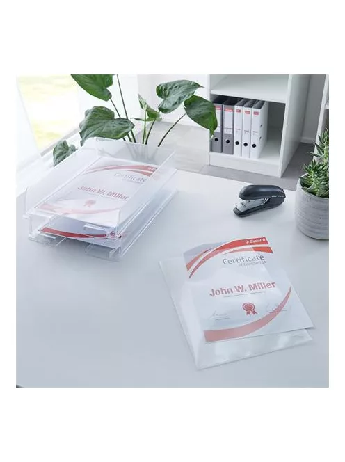 ESSELTE Genotherm, "L", A4, 150 mikron, víztiszta felület, ESSELTE "Luxus"