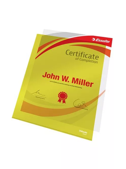 ESSELTE Genotherm, "L", A4, 150 mikron, víztiszta felület, ESSELTE "Luxus", sárga