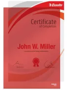 ESSELTE Genotherm, "L", A4, 150 mikron, víztiszta felület, ESSELTE "Luxus", piros