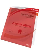 ESSELTE Genotherm, "L", A4, 150 mikron, víztiszta felület, ESSELTE "Luxus", piros