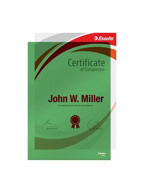 ESSELTE Genotherm, "L", A4, 150 mikron, víztiszta felület, ESSELTE "Luxus", zöld