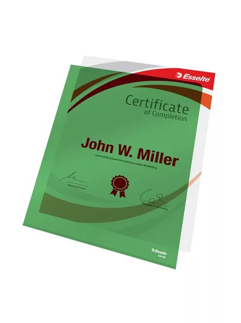 ESSELTE Genotherm, "L", A4, 150 mikron, víztiszta felület, ESSELTE "Luxus", zöld